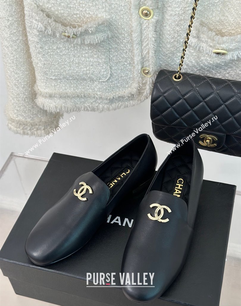 Chanel Calfskin Loafers G45271 Black 2023 (MD-231201030)