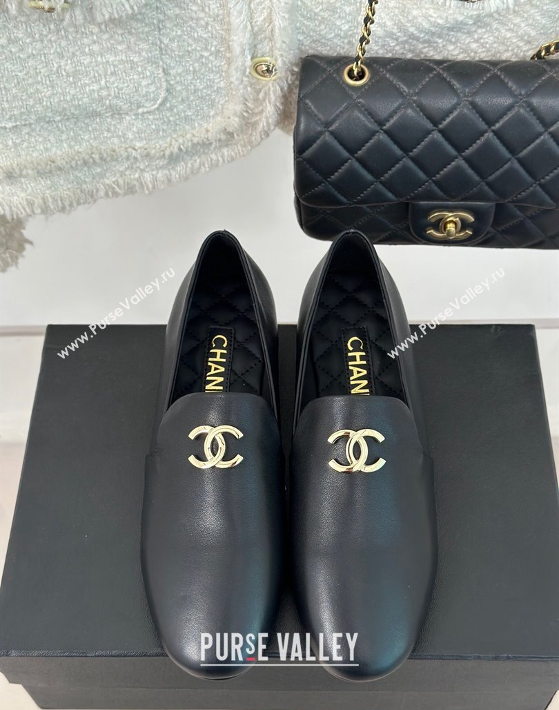 Chanel Calfskin Loafers G45271 Black 2023 (MD-231201030)