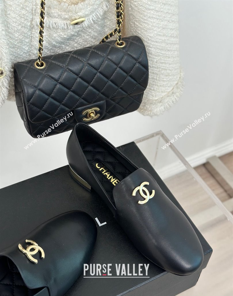 Chanel Calfskin Loafers G45271 Black 2023 (MD-231201030)