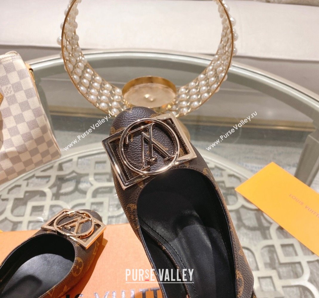 Louis Vuitton Madeleine Slingback Pumps 4.5cm in Monogram Canvas with LV Circle 2023 (MD-231204031)