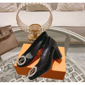 Louis Vuitton Madeleine Pumps 8cm in Patent Leather with LV Crystals Black 2023 (MD-231204045)