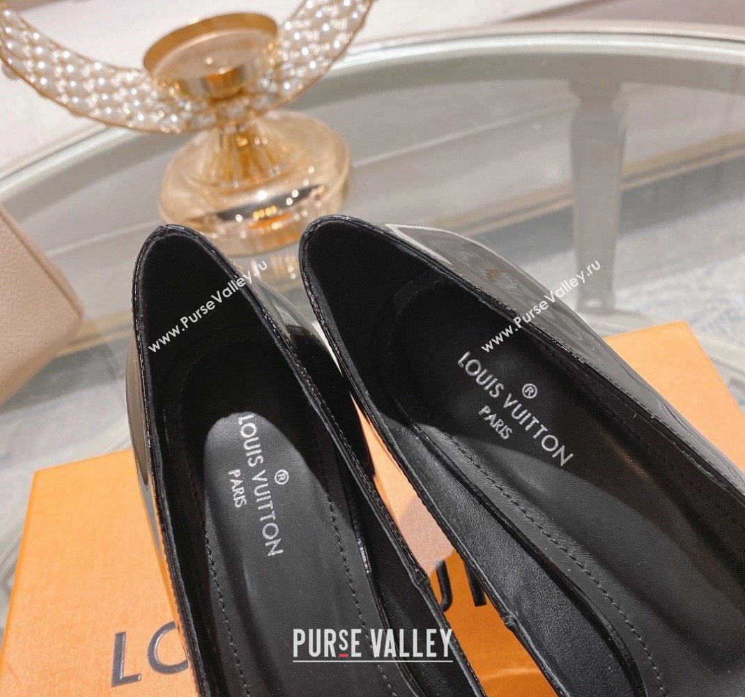 Louis Vuitton Madeleine Pumps 8cm in Patent Leather with LV Crystals Black 2023 (MD-231204045)