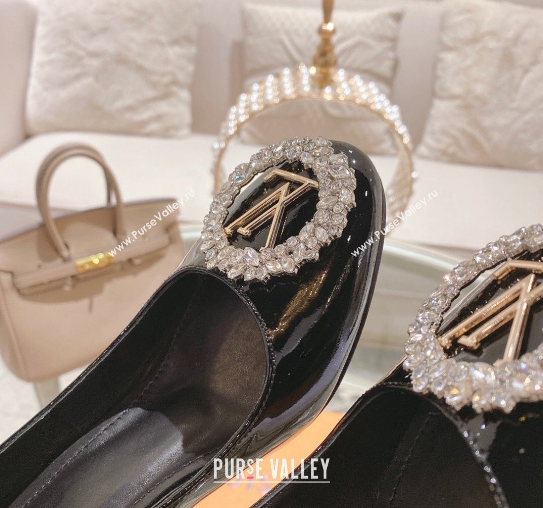 Louis Vuitton Madeleine Pumps 8cm in Patent Leather with LV Crystals Black 2023 (MD-231204045)