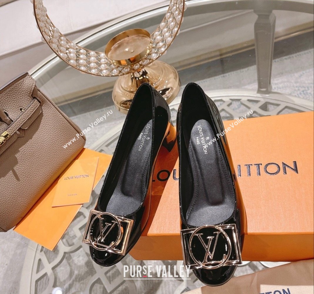 Louis Vuitton Madeleine Pumps 4.5cm in Patent Leather with LV Circle Black 2023 (MD-231204050)