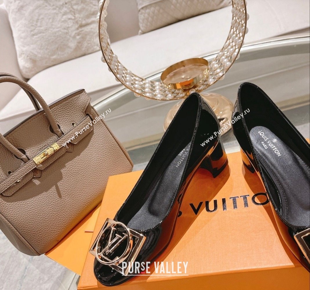 Louis Vuitton Madeleine Pumps 4.5cm in Patent Leather with LV Circle Black 2023 (MD-231204050)