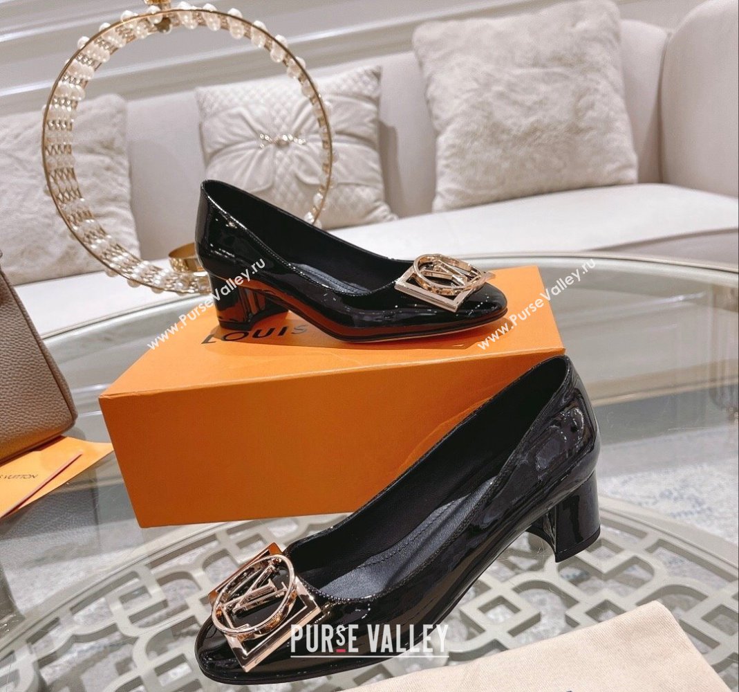 Louis Vuitton Madeleine Pumps 4.5cm in Patent Leather with LV Circle Black 2023 (MD-231204050)