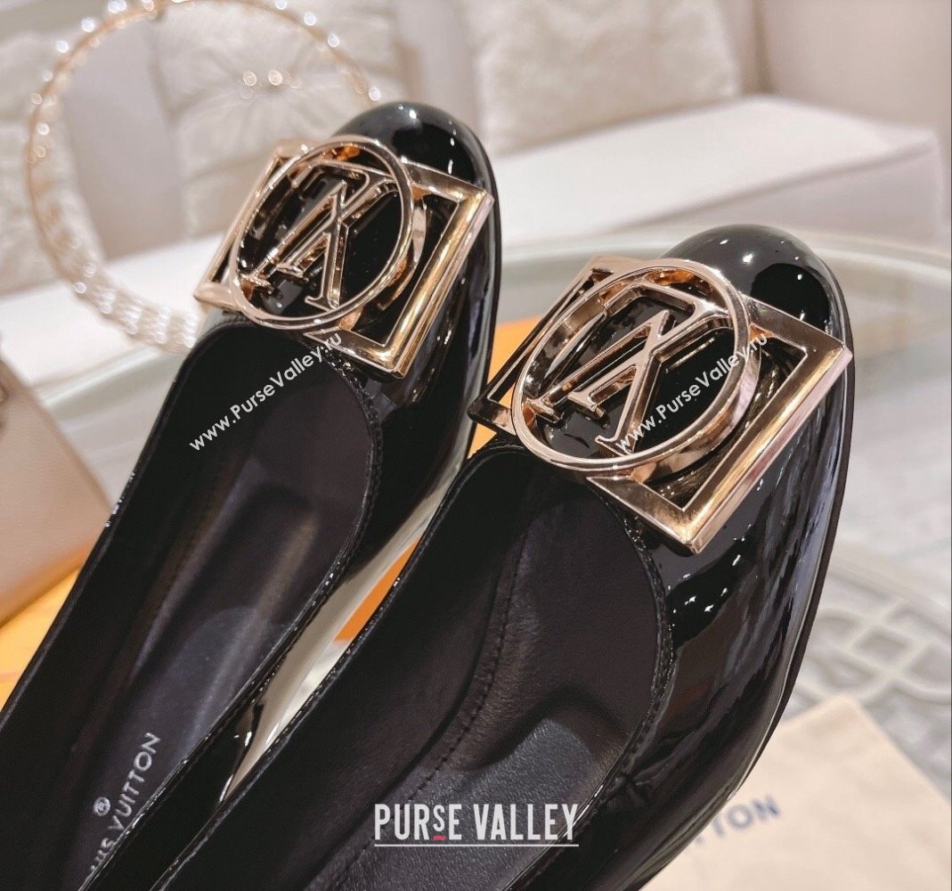 Louis Vuitton Madeleine Pumps 4.5cm in Patent Leather with LV Circle Black 2023 (MD-231204050)