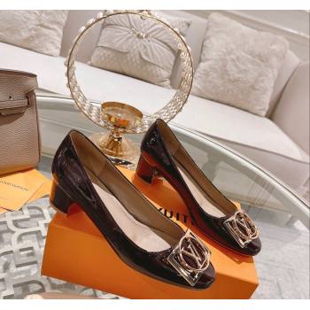 Louis Vuitton Madeleine Pumps 4.5cm in Patent Leather with LV Circle Burgundy 2023 (MD-231204052)