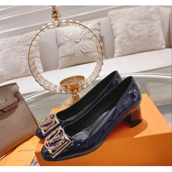 Louis Vuitton Madeleine Pumps 4.5cm in Patent Leather with LV Circle Blue 2023 (MD-231204054)