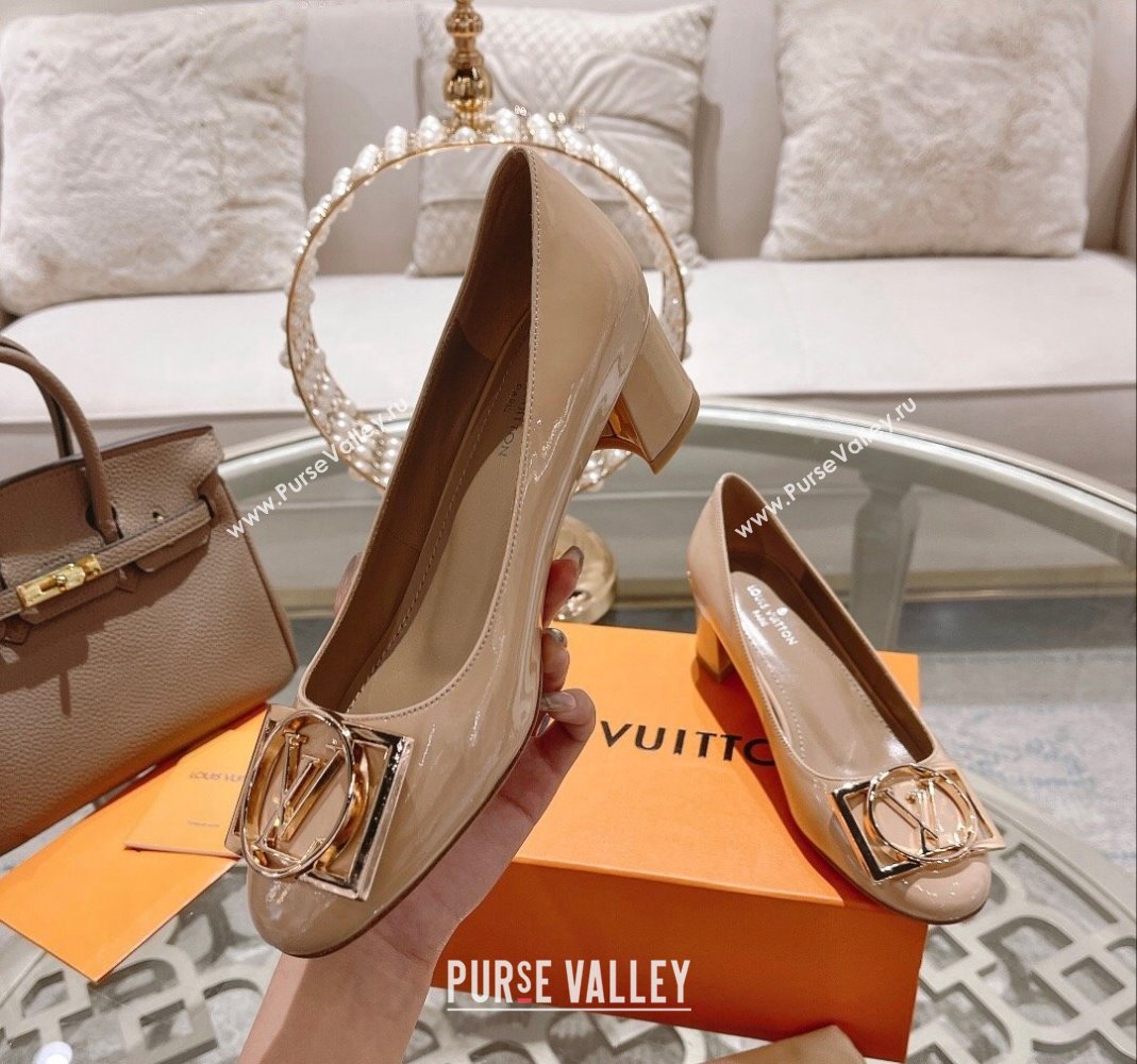 Louis Vuitton Madeleine Pumps 4.5cm in Patent Leather with LV Circle Nude 2023 (MD-231204055)