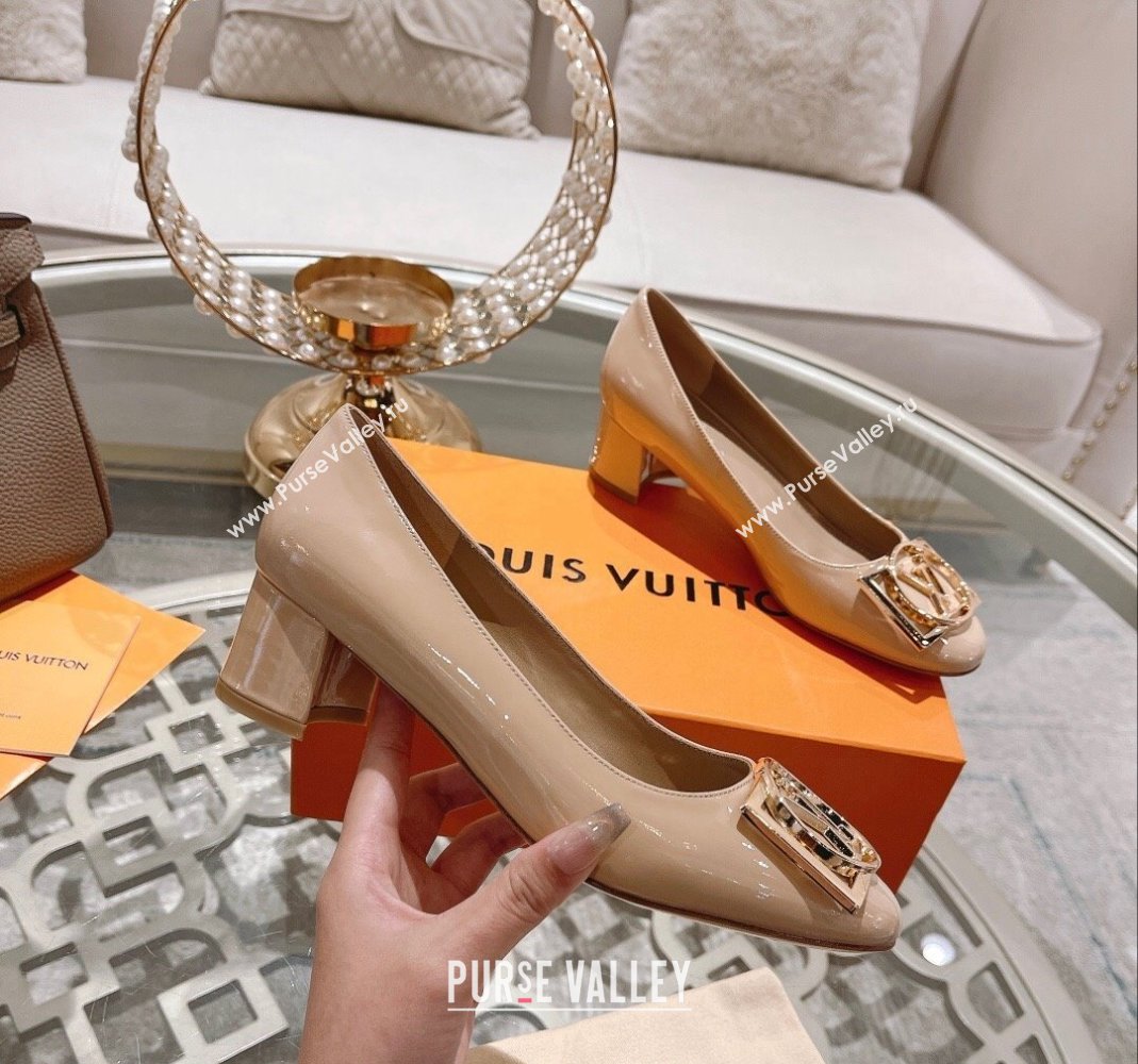 Louis Vuitton Madeleine Pumps 4.5cm in Patent Leather with LV Circle Nude 2023 (MD-231204055)