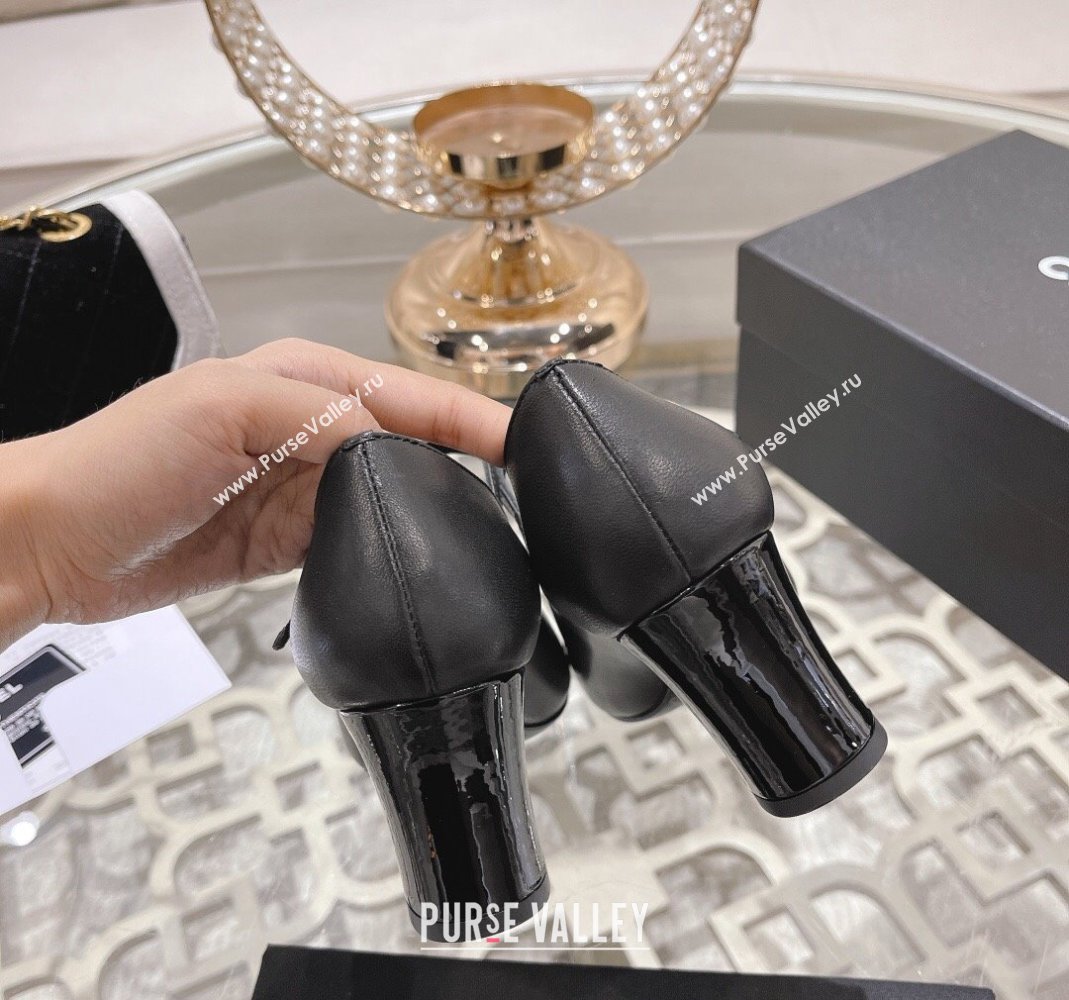 Chanel Lambskin and Calfskin Mary Janes Pumps 6.5cm Black 2023 CH120107 (MD-231201046)