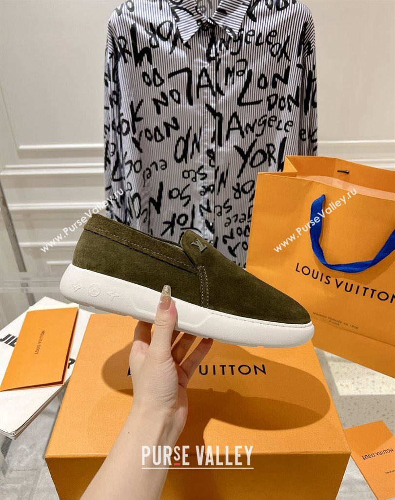 Louis Vuitton Mens LV Pacific Loafers in Suede Green 2023 1ACF9K (MD-231204059)