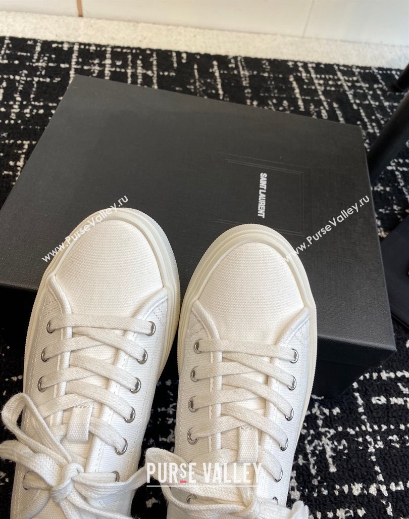 Saint Laurent White Canvas Sneakers 2023 1205 (SS-231205068)