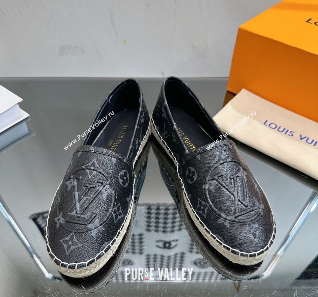 Louis Vuitton Starboard Flat Espadrilles in Black Monogram Canvas 2023 1204 (SS-231204069)