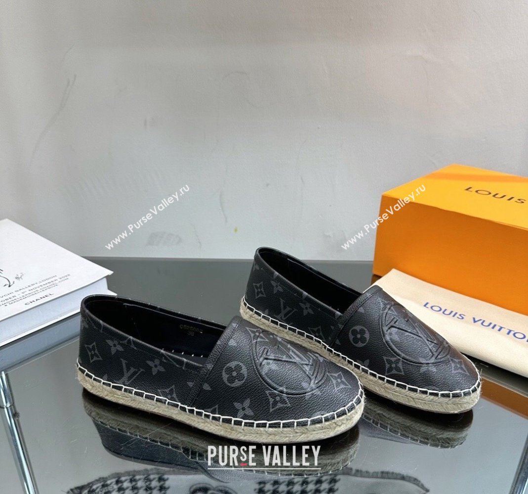 Louis Vuitton Starboard Flat Espadrilles in Black Monogram Canvas 2023 1204 (SS-231204069)