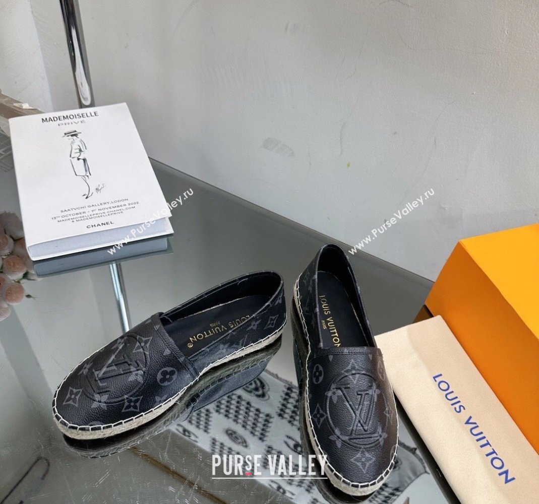 Louis Vuitton Starboard Flat Espadrilles in Black Monogram Canvas 2023 1204 (SS-231204069)