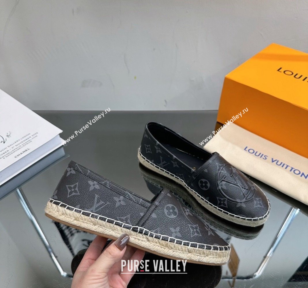 Louis Vuitton Starboard Flat Espadrilles in Black Monogram Canvas 2023 1204 (SS-231204069)