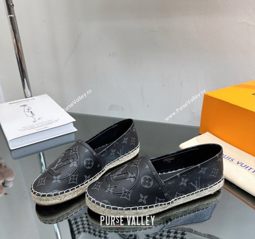 Louis Vuitton Starboard Flat Espadrilles in Black Monogram Canvas 2023 1204 (SS-231204069)