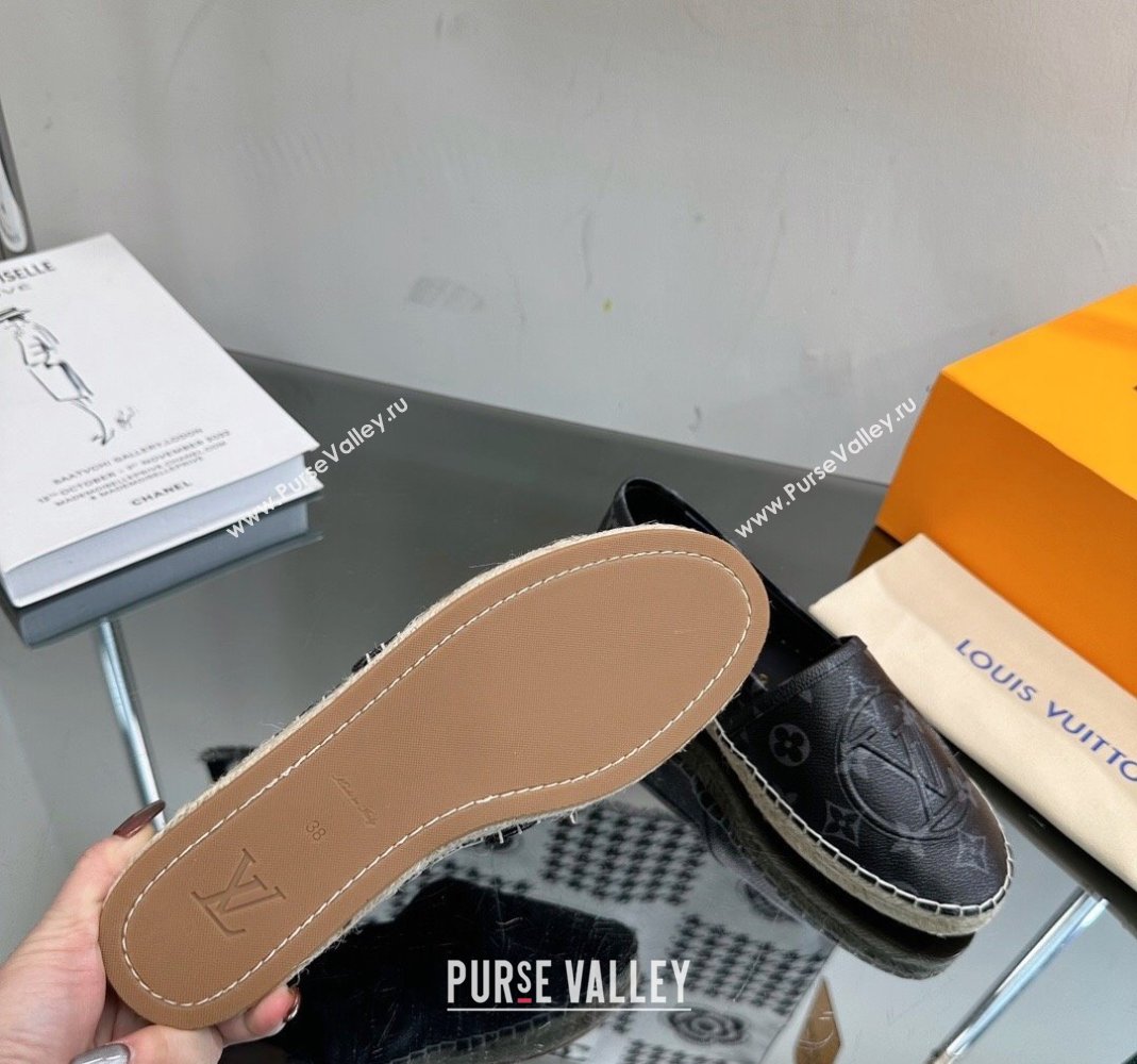 Louis Vuitton Starboard Flat Espadrilles in Black Monogram Canvas 2023 1204 (SS-231204069)