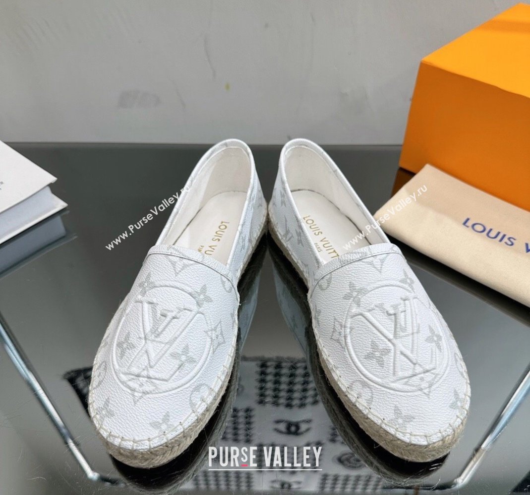 Louis Vuitton Starboard Flat Espadrilles in White Monogram Canvas 2023 1204 (SS-231204071)