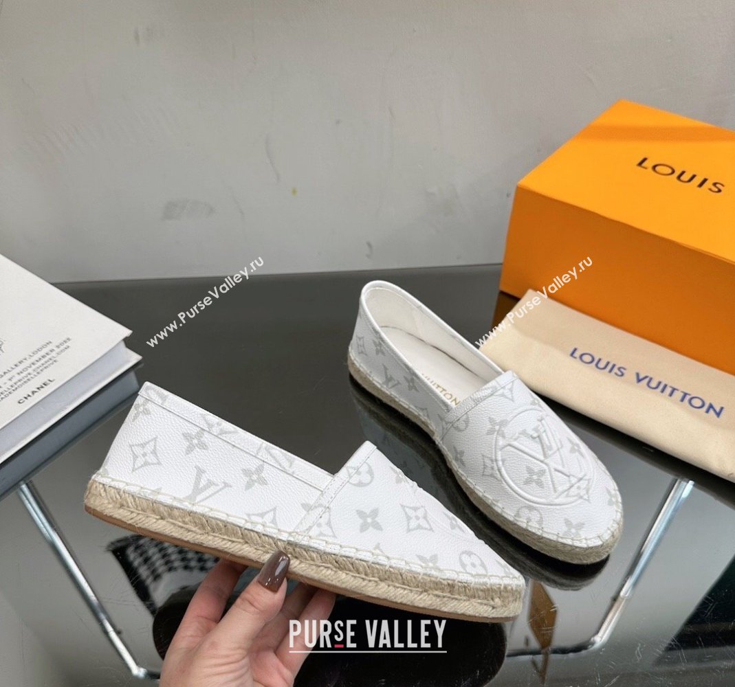 Louis Vuitton Starboard Flat Espadrilles in White Monogram Canvas 2023 1204 (SS-231204071)