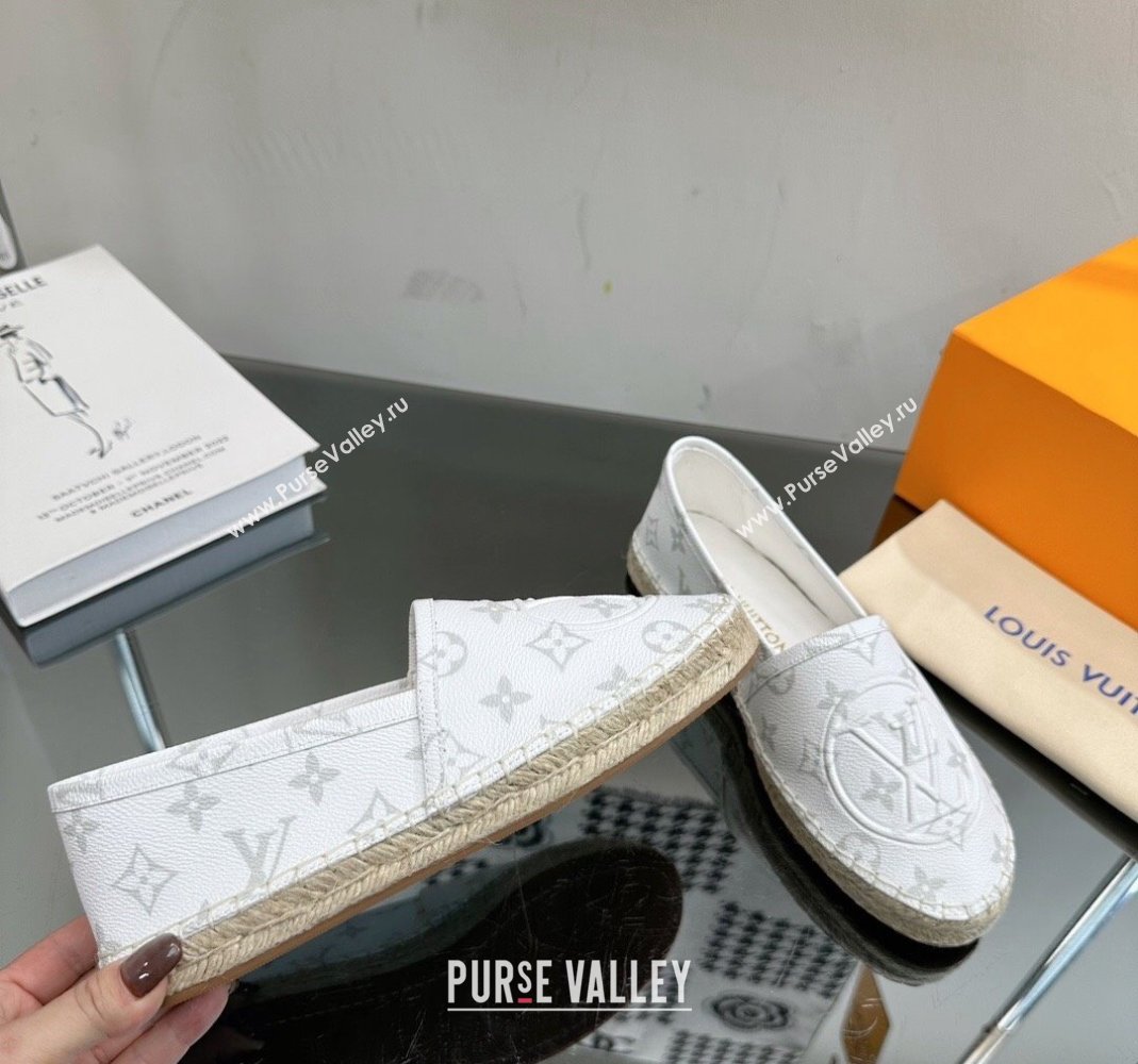 Louis Vuitton Starboard Flat Espadrilles in White Monogram Canvas 2023 1204 (SS-231204071)