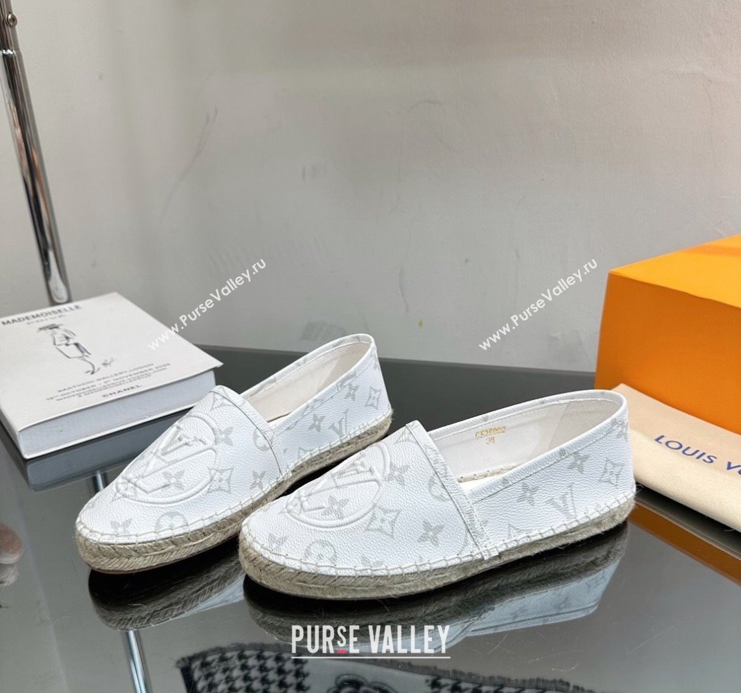 Louis Vuitton Starboard Flat Espadrilles in White Monogram Canvas 2023 1204 (SS-231204071)