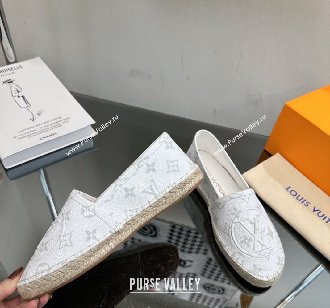 Louis Vuitton Starboard Flat Espadrilles in White Monogram Canvas 2023 1204 (SS-231204071)