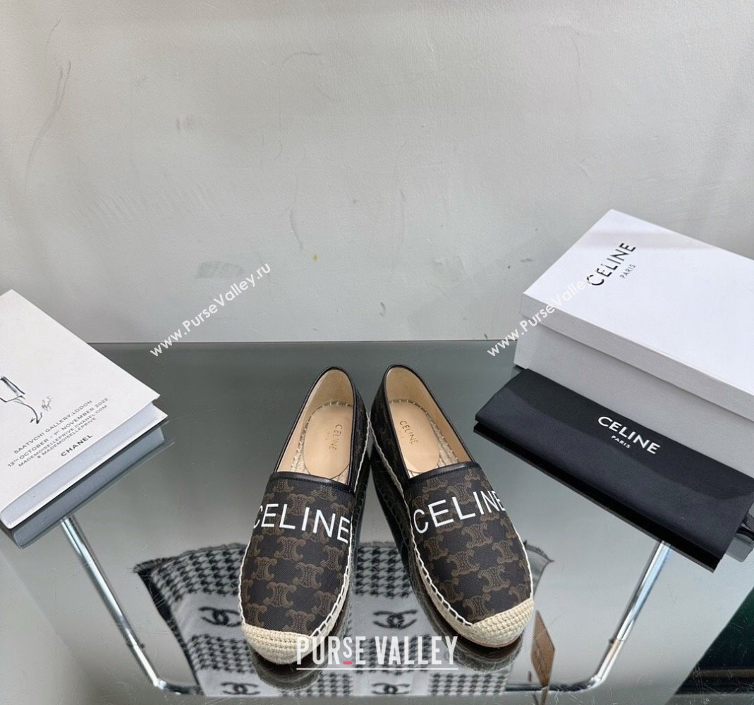 Celine Flat Espadrilles in Triomphe Canvas with Celine Signature Brown 2023 (SS-231204092)