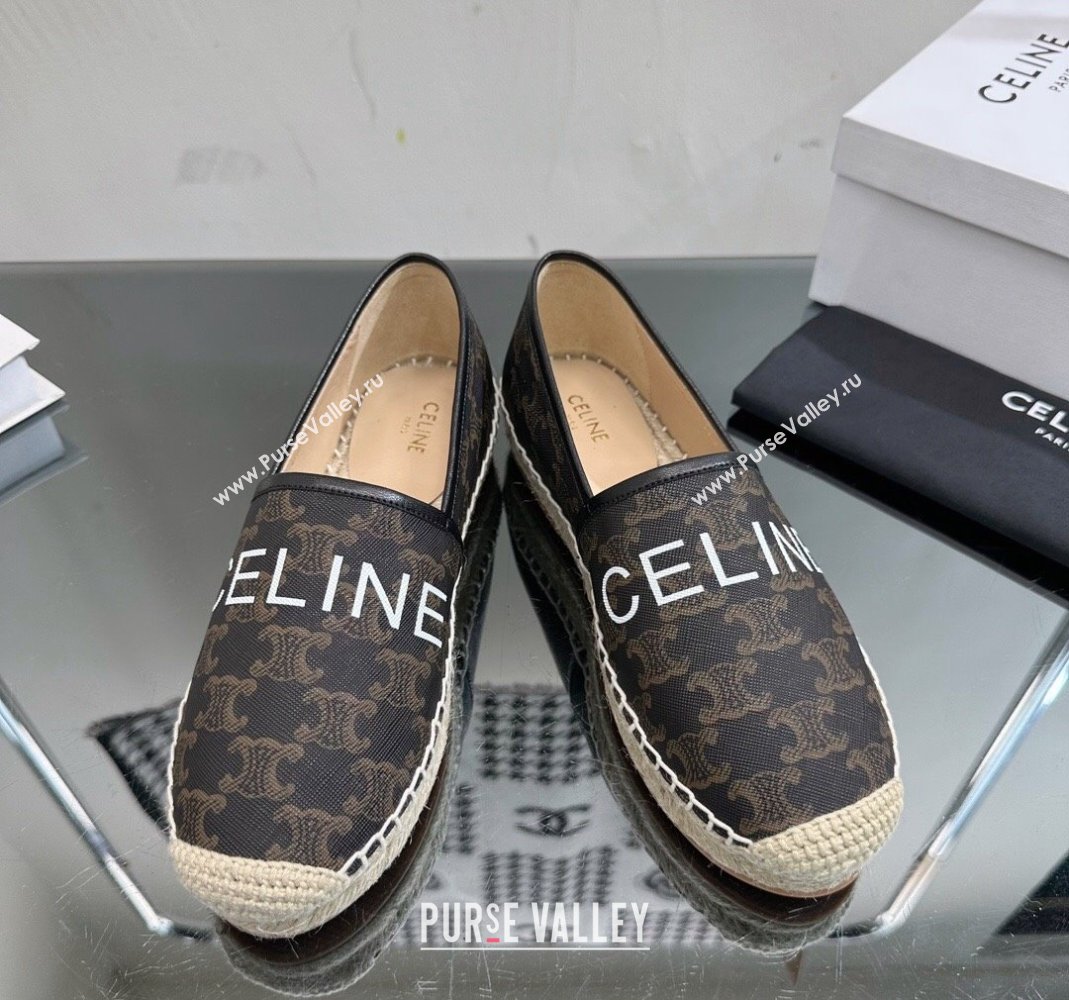 Celine Flat Espadrilles in Triomphe Canvas with Celine Signature Brown 2023 (SS-231204092)