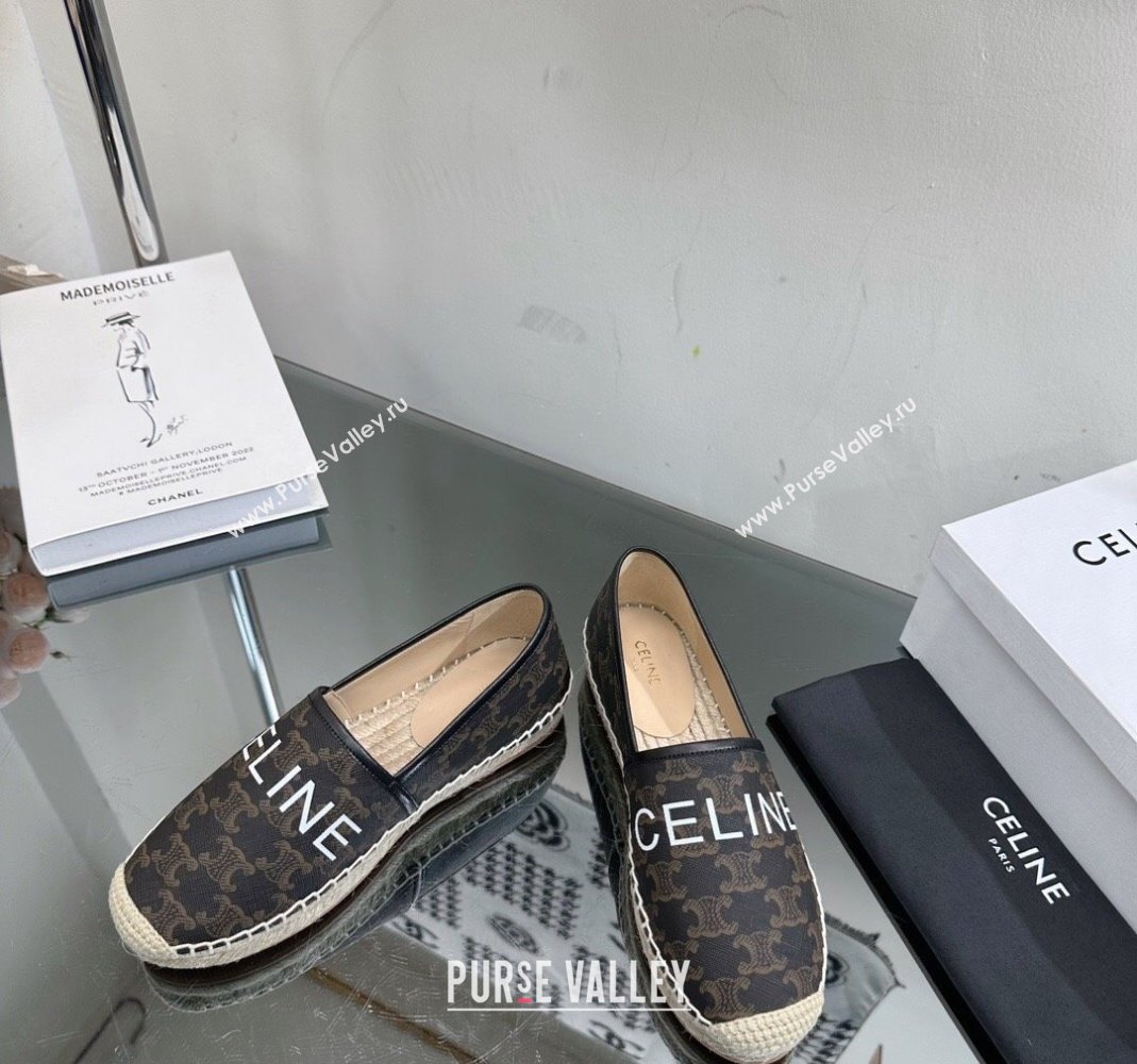 Celine Flat Espadrilles in Triomphe Canvas with Celine Signature Brown 2023 (SS-231204092)