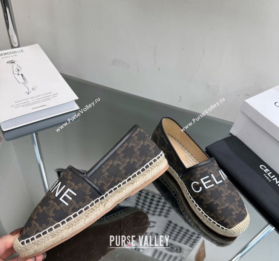 Celine Flat Espadrilles in Triomphe Canvas with Celine Signature Brown 2023 (SS-231204092)