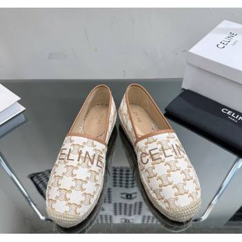 Celine Flat Espadrilles in Triomphe Canvas with Celine Signature White 2023 (SS-231204093)