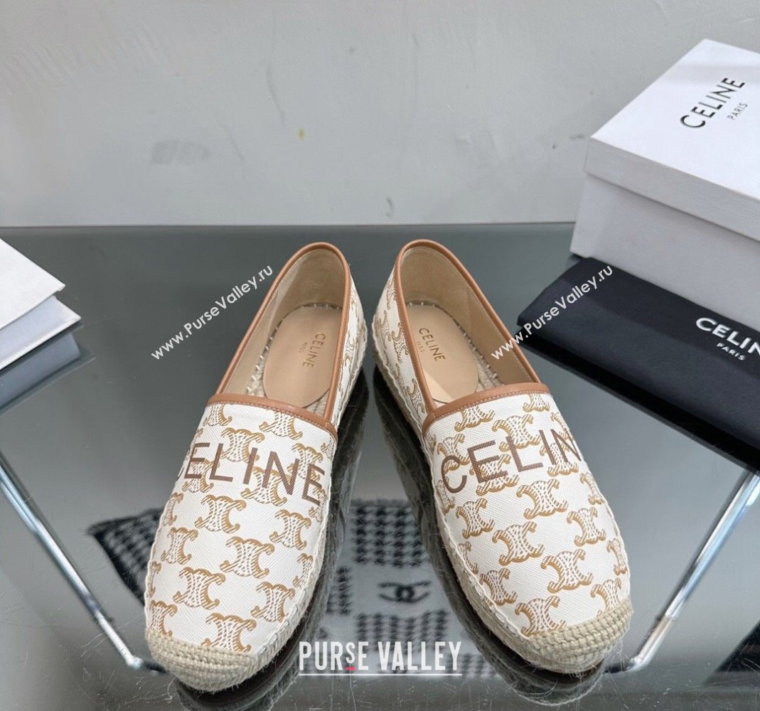 Celine Flat Espadrilles in Triomphe Canvas with Celine Signature White 2023 (SS-231204093)