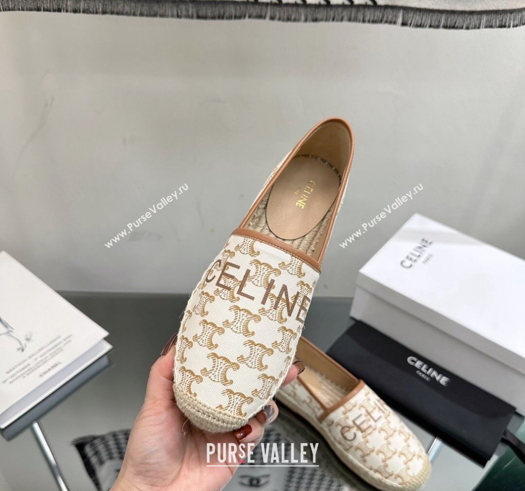 Celine Flat Espadrilles in Triomphe Canvas with Celine Signature White 2023 (SS-231204093)