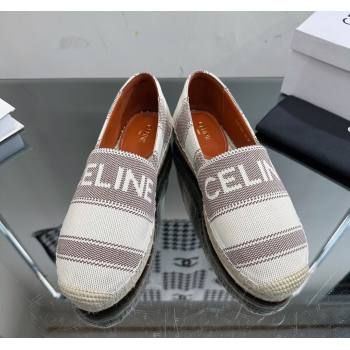 Celine Flat Espadrilles in Canvas with Celine Signature White/Grey 2023 (SS-231204095)