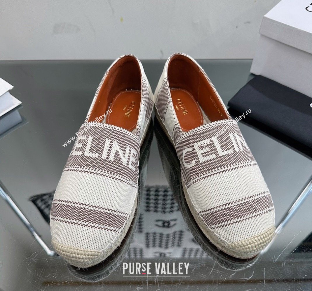 Celine Flat Espadrilles in Canvas with Celine Signature White/Grey 2023 (SS-231204095)