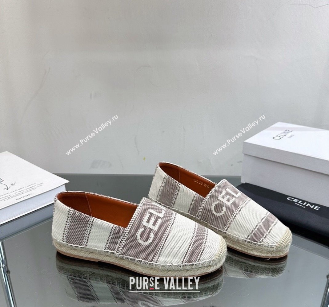 Celine Flat Espadrilles in Canvas with Celine Signature White/Grey 2023 (SS-231204095)