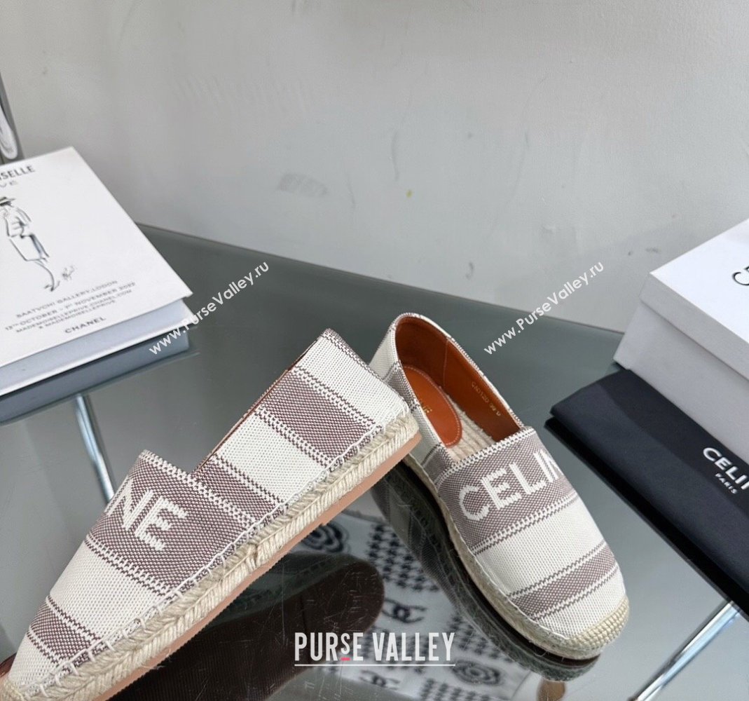 Celine Flat Espadrilles in Canvas with Celine Signature White/Grey 2023 (SS-231204095)