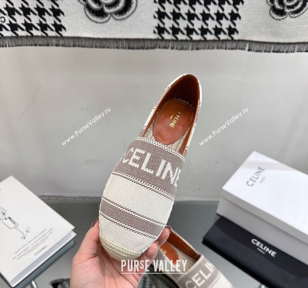 Celine Flat Espadrilles in Canvas with Celine Signature White/Grey 2023 (SS-231204095)