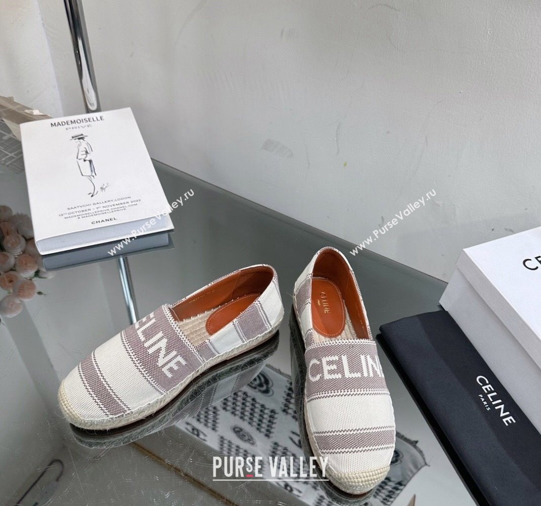 Celine Flat Espadrilles in Canvas with Celine Signature White/Grey 2023 (SS-231204095)