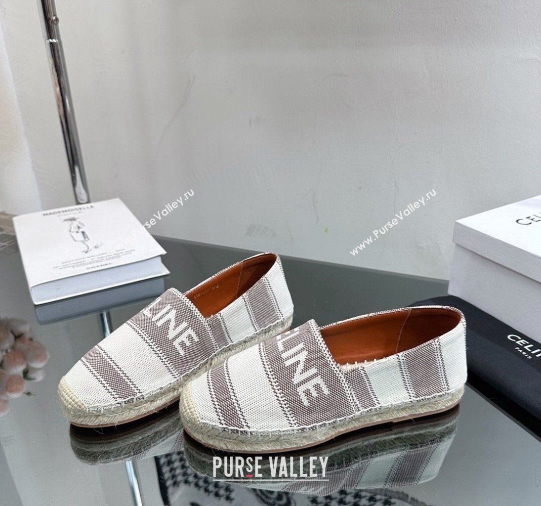 Celine Flat Espadrilles in Canvas with Celine Signature White/Grey 2023 (SS-231204095)