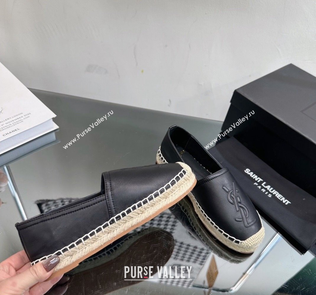 Saint Laurent YSL Leather Espadrilles Black 2023 1205 (SS-231205085)