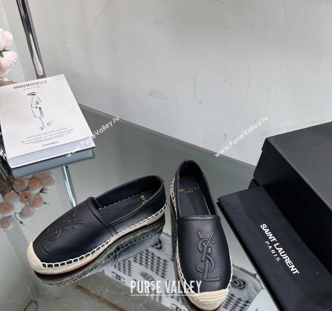 Saint Laurent YSL Leather Espadrilles Black 2023 1205 (SS-231205085)