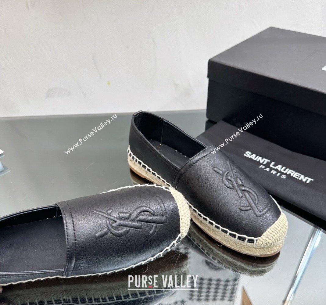 Saint Laurent YSL Leather Espadrilles Black 2023 1205 (SS-231205085)