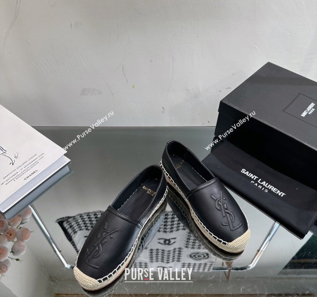 Saint Laurent YSL Leather Espadrilles Black 2023 1205 (SS-231205085)