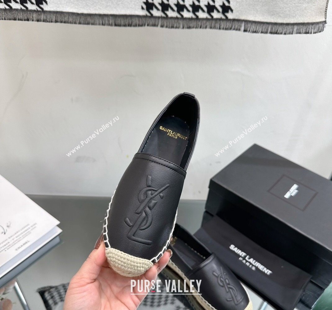 Saint Laurent YSL Leather Espadrilles Black 2023 1205 (SS-231205085)