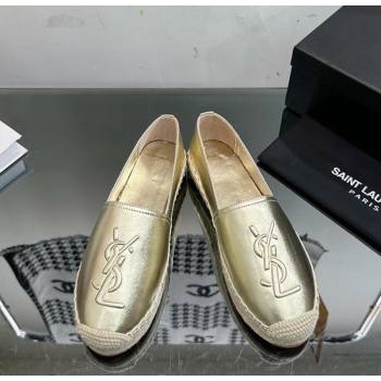 Saint Laurent YSL Leather Espadrilles Gold 2023 1205 (SS-231205086)