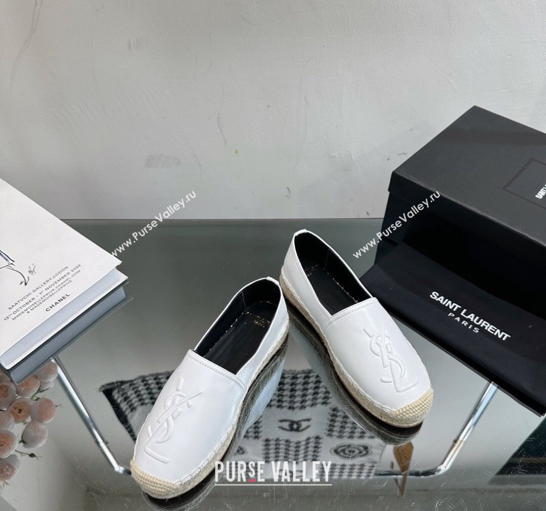 Saint Laurent YSL Leather Espadrilles White 2023 1205 (SS-231205087)